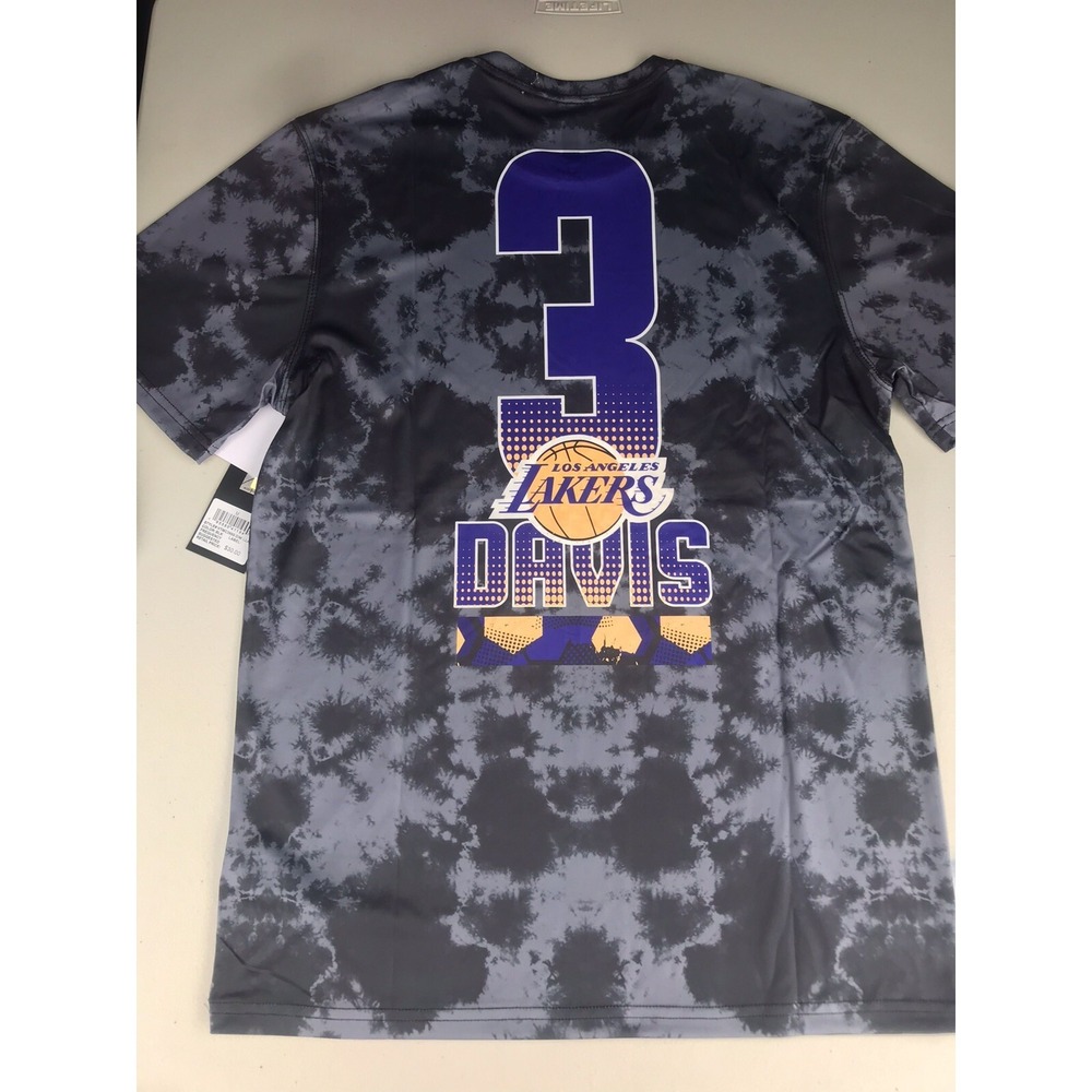 Los Angeles LA Lakers Anthony Davis #3 Gray Tie Dye Graphic T-Shirt Men's Medium - Picture 8 of 14